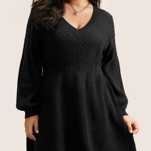 BloomChic Black V-Neck Sweater
